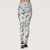 Groovy Flowers Garden Monocrome Leggings (Achterkant)