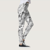 Groovy Flowers Garden Monocrome Leggings (Rechts)