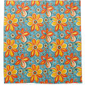 Groovy Flowers met  Vibes Douchegordijn (Voorkant)