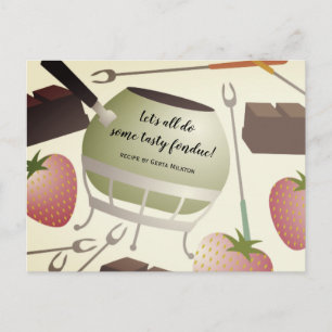 Groovy fondue pot kookrecept card briefkaart