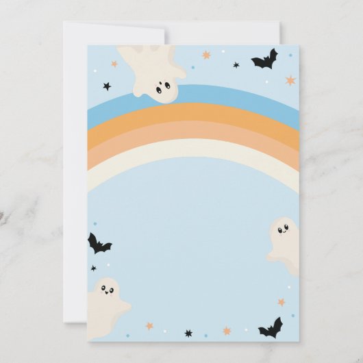 Groovy Four-ever Spooky Boy 4e verjaardag Hallowee Kaart (Achterkant)