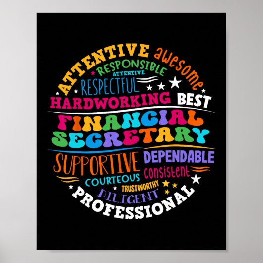 Groovy Front Desk Financial Secretary Admin Apprec Poster (Voorkant)