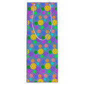 Groovy Fun Pickleball Pop Art Gepersonaliseerd Wijn Cadeautas (Achterkant)