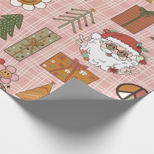 Groovy Funky 70 kerst Cadeaupapier (Hoek)