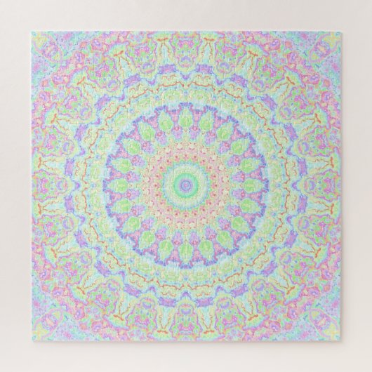 Groovy Funky Boho Hippie Rainbow Abstract Mandala Legpuzzel (Verticaal)