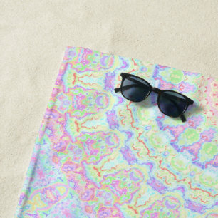 Groovy Funky Boho Hippie Rainbow Abstract Mandala Strandlaken