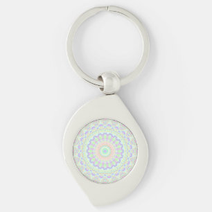 Groovy Funky Boho Hippie Regenboog Abstract Mandal Sleutelhanger