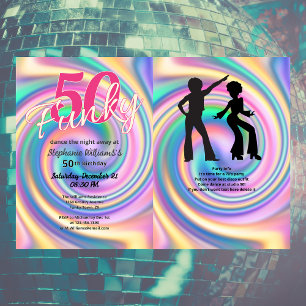 Groovy Funky Disco Tie Dye 50e verjaardag van de v Kaart