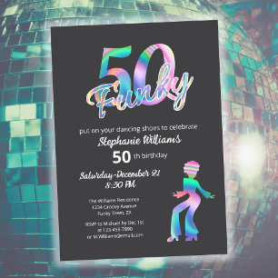 Groovy Funky Disco Ty Dye 50e verjaardag van de vr Kaart
