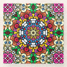 Groovy Funky Flower Power Glazen Onderzetter