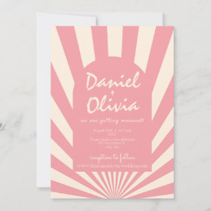 Groovy Funky Hippie 60s met QR Wedding Kaart