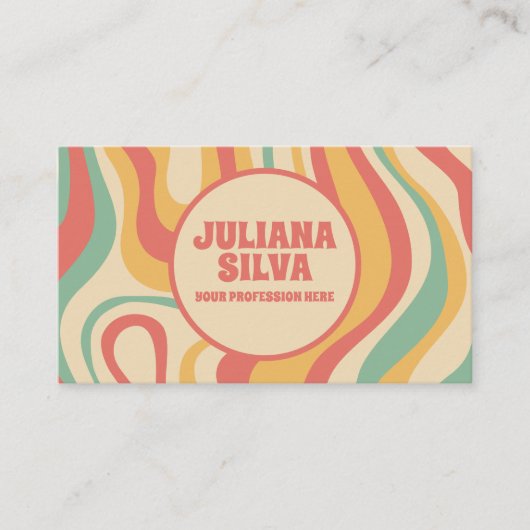 Groovy Funky Hippie met QR Visitekaartje (Voorkant)