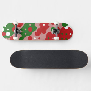 Groovy Funky Mod Retro Kerstpatroon Skateboard