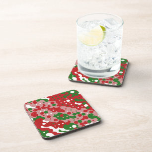 Groovy Funky Mod Retro Kerstpatroonpatroon Bier Onderzetter