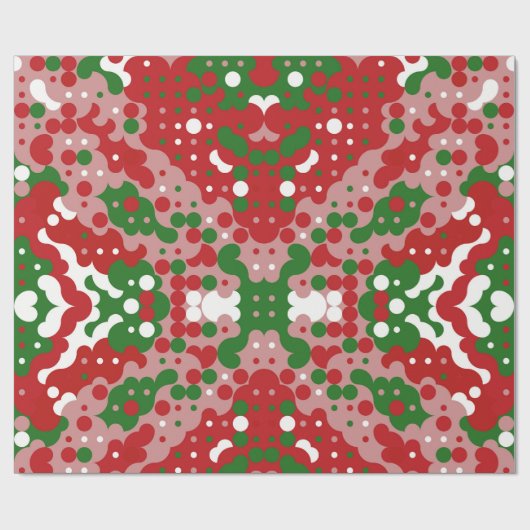 Groovy Funky Mod Retro Kerstpatroonpatroon Cadeaupapier (Vlak)
