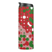 Groovy Funky Mod Retro Kerstpatroonpatroon Thermosbeker (Geroteerd rechts)