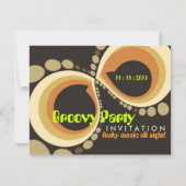 Groovy Funky Party Invitation sjabloon Kaart (Voorkant)
