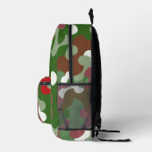 Groovy Funky Retro Boho Red en Green Kerstmis Bedrukte Rugzak (Rechts)