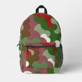 Groovy Funky Retro Boho Red en Green Kerstmis Bedrukte Rugzak (Voorkant)