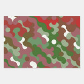 Groovy Funky Retro Boho Red en Green Kerstmis Inpakpapier Vel (Voorkant 3)