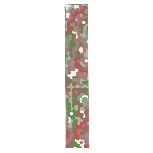 Groovy Funky Retro Boho Red en Green Kerstmis Lange Tafelloper (Voorkant)