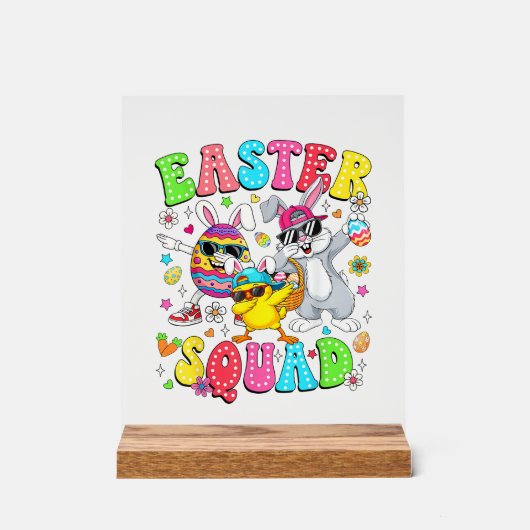 Groovy Funny Rabbit Egg Chick Easter Squad Day Men (Recto)