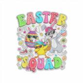 Groovy Funny Rabbit Egg Chick Easter Squad Day Men Sticker (Voorkant)