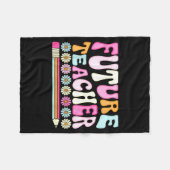Groovy Future Teacher Student Graduation Teacher I Fleece Deken (Voorkant (Horizontaal))