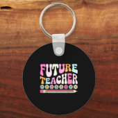 Groovy Future Teacher Student Graduation Teacher I Sleutelhanger (Voorkant)