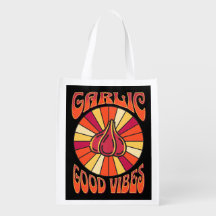 Groovy Garlic Good Vibes herbruikbare tas