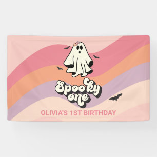 groovy Geest retro Halloween Griezelen Eén Verjaar Spandoek