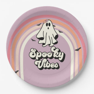 groovy Geest retro Halloween Griezels Sfeer Verjaa Papieren Bordje