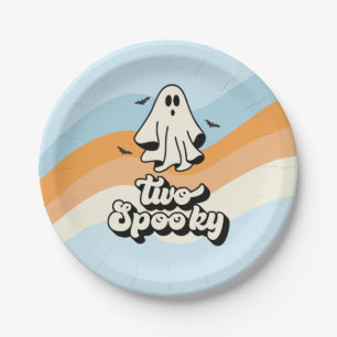 groovy Geest retro Halloween Twee Griezels blauw Papieren Bordje