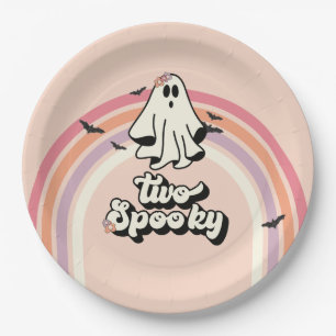 groovy Geest retro Halloween Twee Griezels Verjaar Papieren Bordje