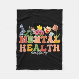 Groovy geestelijke gezondheid bloemige geestelijke fleece deken
