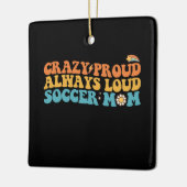 Groovy Gek Trots Altijd Luid Voetbal Moeder Retro Keramisch Ornament (Links)