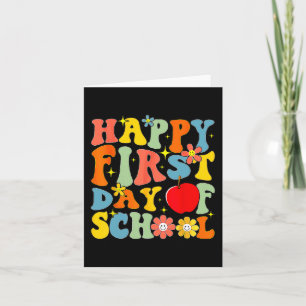 Groovy Gelukkige Eerste Dag van School Terug naar Kaart