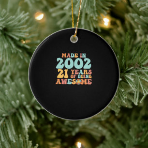 Groovy Gemaakt in 2002 21 Jaar Uitblinkend Keramisch Ornament