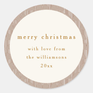 Groovy geometrische lijnen aangepaste kerst Ronde Sticker