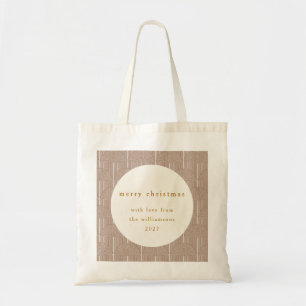 Groovy geometrische lijnen aangepaste kerst Tote Bag