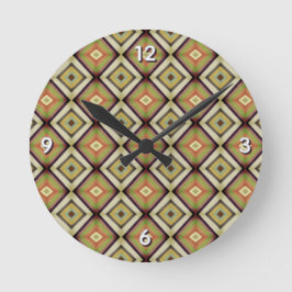 Groovy Geometrische Warme Tinten Ronde Klok