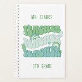 Groovy gepersonaliseerde groene retro Schattigee d Planner (Voorkant)