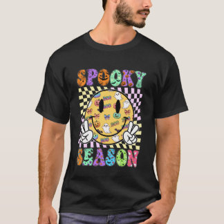 Groovy geruite griezelige seizoen grappige Hallowe T-shirt