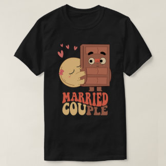 Groovy Getrouwd Pannenkoek Chocolade Liefde T-shirt