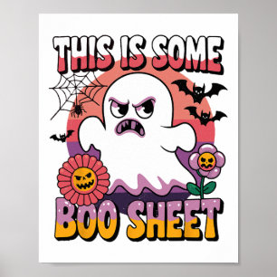 Groovy Ghost Dit is een boekenblad Funny Halloween Poster