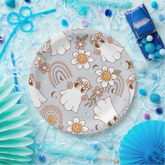 Groovy Ghost Halloween Papieren Bordje (Feest)