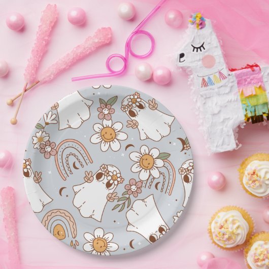 Groovy Ghost Halloween Papieren Bordje (Feest)