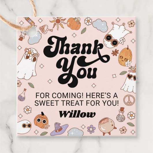 Groovy Ghost Halloween Party Dank u Bedankjes Labels (Voorkant)