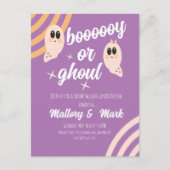 Groovy Ghost Retro Halloween Gender onthulling Briefkaart (Voorkant)