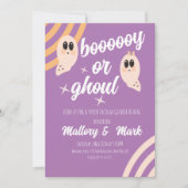 Groovy Ghost Retro Halloween Gender onthulling Kaart (Voorkant)